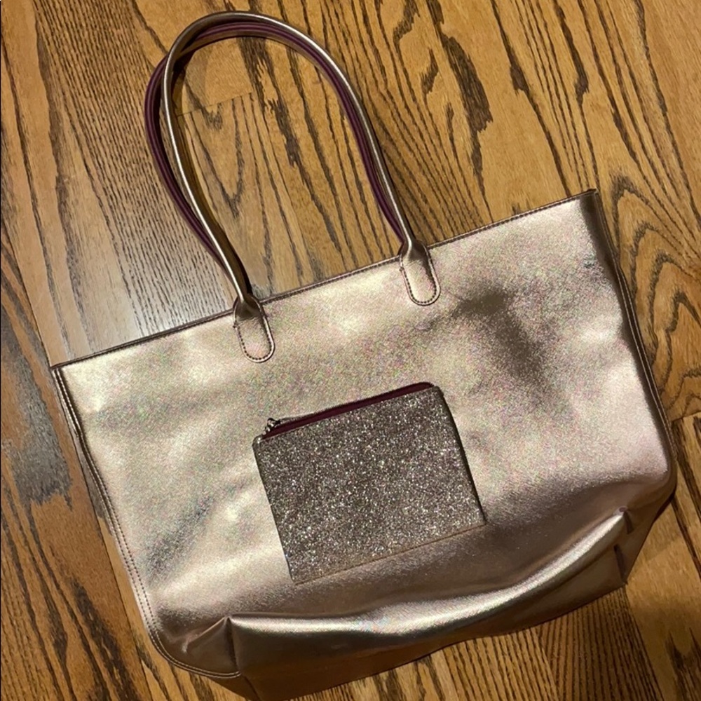 Rose gold tote bag